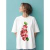 Camiseta de manga corta 100 % algodón, novedad de verano 2025, ropa de trabajo holgada y versátil, estilo informal y divertido para mujer.