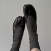 Sapatos Planos de Couro de Vaca com Bico de Porco para Mulheres, Sapatos de Couro Genuíno com Boca Rasa e Bico Dividido, Sapatos de Ballet Slip-On de Nicho Retrô