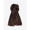Bufanda de estampado de leopardo, bufanda de seda estilo nueva chica retro de otoño e invierno, bufanda de seda fina larga de hilo de bali, bufanda de cuello personalizada de alta gama para mujer
