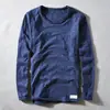 Camiseta de Manga Larga de Algodón Puro para Hombre de Primavera, Cuello Redondo, Corte Ajustado, Camiseta de Algodón de Bambú, Top Camiseta, Camiseta Interior, Nuevo Modelo 2026