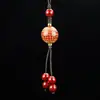 Cadena para teléfono móvil de cinabrio, arena de cristal, llavero con bronceado, corazón, sutra, colgante para bolso, llavero, colgante de la verdad de seis palabras, venta al por mayor