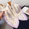 Bufanda Cuadrada Estampada Estilo Femenino Suave Imitación Seda, Chal, Pañuelo para el Cuello, Pañuelo de Cuello de Alta Gama, Pañuelo Cuadrado Pequeño, Pañuelo para la Cabeza, Pañuelo de Seda, Bufanda