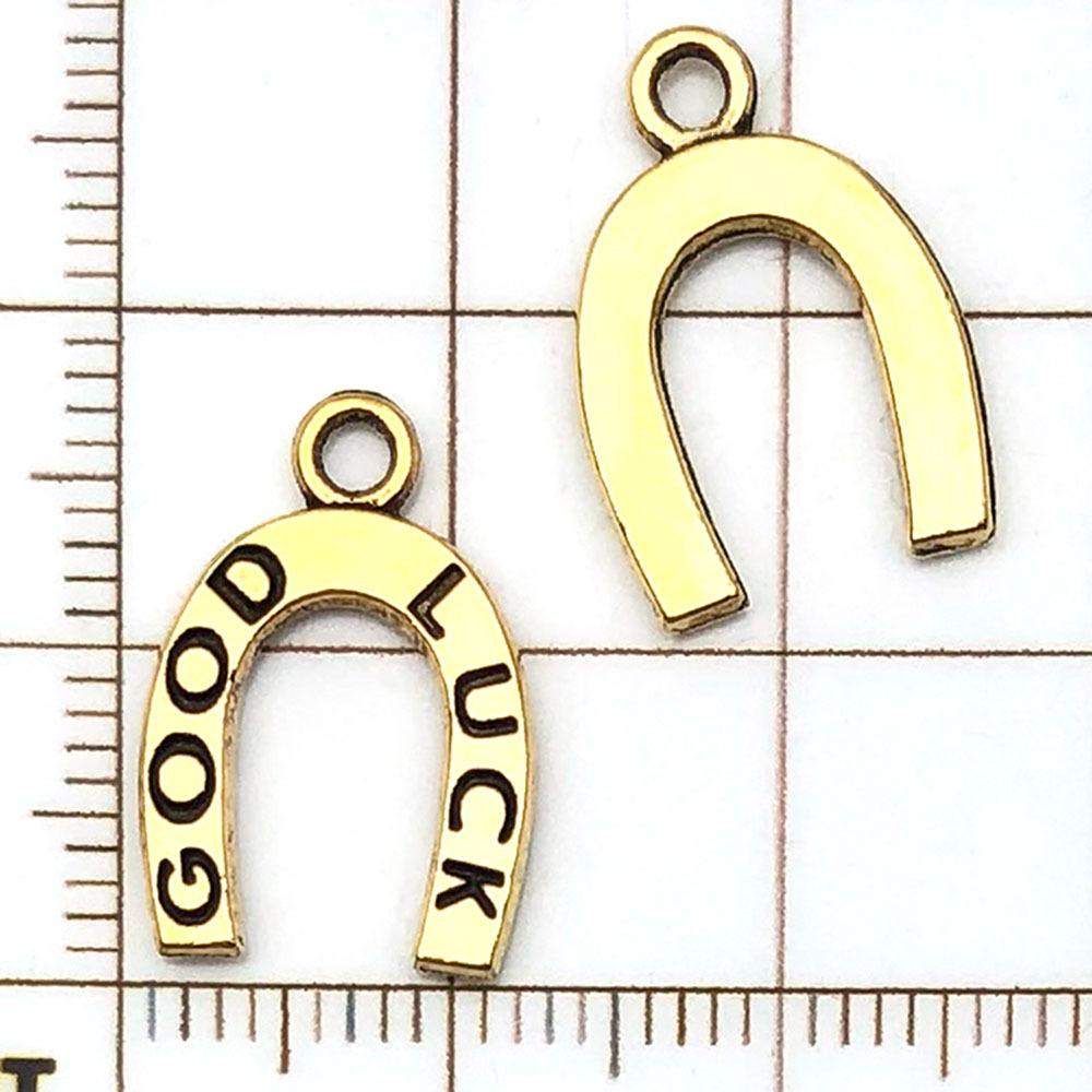 19225-Y-古金锌合金马蹄GDDDLUCK17x12mm