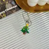 Llavero Navideño con Purpurina Fina Dibujo Animado Árbol de Navidad Muñeco de Nieve Colgante Versátil Hielo Mini Color Translúcido Accesorios de Hombre de Jengibre