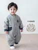 Mono de invierno estilo coreano para recién nacidos niños, mameluco tipo béisbol de oso grueso, ropa de algodón acolchada para niños