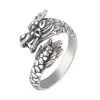 Anillos de Pareja Retro Dragón y Fénix para Hombres y Mujeres, Anillos de Par de Estilo Étnico Simple de Plata Tailandesa Imitación, Anillos de Alta Gama Modernos y Versátiles
