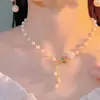 Colar de Pérolas Tendência Moda Luxo Leve Design de Nicho Pingente Elegante Versátil Corrente para Clavícula Exquisito Novo Modelo 2024