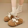 Zapatos Versátiles Estilo Birkenstock con Suelas Gruesas, Elegante Nueva Moda de Primavera 2026, Medias Zapatillas Cerradas para Mujer, Zapatillas de Vestir en Color Castaño