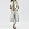 Primavera/Verano 2026 Jeans Americanos Talla Grande Chica Gordita Estilo Callejero Rasgados Retro Acortados Pierna Ancha para Mujer Sueltos Modernos