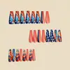 Arte de Unhas Bandeira Estrelas e Listras Dia da Independência 24 Peças Moda Europeia e Americana Unhas Postiças