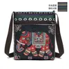 Bolso pequeño bandolera para mujer bolso de lona bolso tejido estilo chino lindo versátil bolso de hombro bolso para teléfono móvil bolso de hombro pequeño Miao