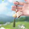 Chaveiro Estilo Floresta com Casca de Fruta Natural Semente de Planta Sino dos Ventos Pingente Kit de Material DIY Artesanal Saco de Produto Acabado Decoração