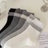 Calcetines de Encaje Patchwork para Mujer hasta la Mitad de la Pantorrilla Puntos de Colores Bloqueados Borde Fruncido Algodón Estilo Coreano Estilo Suave Calcetines Caídos