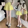 Shorts blancos para mujer 2026 verano nuevo falda-pantalón de encaje pantalones casuales holgados versátil de cintura alta falda corta de línea A