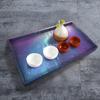 Molde de gota de cristal DIY de amapola rectangular para posavasos bandeja contenedor juego de té molde de silicona al por mayor