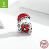 Cuentas con dijes de oso de Navidad originales nuevos Ziyun de plata 925 cuentas navideñas DIY europeas y americanas SCC2035