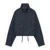 Venta al por mayor transfronteriza Primavera 2026 Nueva moda para mujer Chaqueta de gasa burbuja con lunares estilo europeo y americano en color azul marino y café