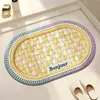 Tapete de Chão Oval Dopamina de Terra de Diatomáceas, Tapete de Pé Interno Absorvente de Água e Durável, Tapete de Banheiro Fácil de Limpar para Entrada de Vaso Sanitário