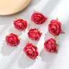 Cabezas de Flores de Rosa Artificiales de 6 cm para Decoración, Materiales Hechos a Mano para Bricolaje, Flores para Ropa y Flores Artificiales