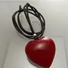 Suéter de Diseño Nicho Lazo Rojo Ancora Collar Largo de Corazón Cuerda Negra para Mujer Accesorios Halter No