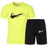 Verano Nuevo Set de Camiseta de Manga Corta para Hombre + Shorts de Playa Estampado Ropa Deportiva Traje de Dos Piezas a la Moda