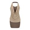 Vestido Chaleco de Estilo Deseo Puro con Cuello Halter y Cuello Caído para Mujer, Nuevo Diseño de Verano, Corte Slim, Versátil, Elegante Vestido Corto Ajustado