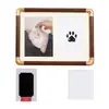 Marco de Fotos Conmemorativo de Huella de Mascota 7/8/10 Pulgadas 2 Rejillas Papel Tarjeta Almohadilla de Huella de Pata sin Tinta Lavable Marco de Colección de Huellas de Pata de Gato