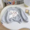 2026 Nova Moda Roupas Infantis Moletom para Meninas Outono Estiloso Desenho Animado Coelho 3D Primavera e Outono Top