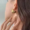 Aretes de Bola Dorada Semicírculo Grueso Forma de C Hueco Minimalista 2026 Nuevos Aretes de Esfera Irregular Aretes de Moda Tendencia para Mujeres