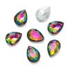 Cristal de diamante de vidro especial em forma de gota não poroso com fundo pontiagudo, strass de garra costurado à mão, enfeites Xie para vestido de noiva, materiais para joias DIY para roupas