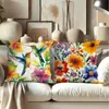 Set de Fundas de Almohada Transfronterizas con Flores de Primavera y Dos Pájaros Más Vendido de Temu, Venta Directa del Fabricante, Fundas de Almohada Personalizables al por Mayor
