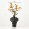Vaso de Cerâmica Preto Shumen Criativo Simples Decoração Flores Secas Flores Sala de Estar Ornamentos de Flores Luxo Leve Sensação de Alto Padrão