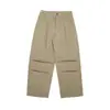 Roupas Vintage 2025 Outono Novo Retro Japonês Cor Sólida Fenda Curva Sarja Pesada Calça Casual Solta