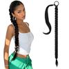 Coleta Postiza para Mujer, Extensión de Cabello Wrap-Around, Coleta Sintética Tejida a Mano, Estilo Tejido a Mano de 80 cm