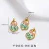 Tendência Nacional Método Antigo Pingente de Ouro de Areia Fogo Azul Gotejamento de Óleo Sorte Oco Esculpido Pérolas Incrustadas Acessórios para Pulseira Colar DIY Feito à Mão