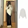 Suéter de cuello alto irregular para mujer 2022 otoño e invierno Nuevo popular estilo coreano suave Año Nuevo rojo estilo perezoso engrosado