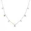 Aogou Corrente de Clavícula Elegante da Moda Feminina Flor de Pérola Banho de Vácuo Pingente Aço Inoxidável Colar Cruzado Atacado Transfronteiriço