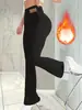 Calça Esportiva Casual Versátil de Outono e Inverno de Cintura Alta Elástica Afunilada Levanta Bumbum Quente Cruzada Venda Direta no Atacado de Fábrica de Comércio Exterior