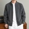 Cardigã de lã mista, estilo vintage, para homens, coleção outono/inverno 2026, moderno e casual, peça de outer wear de tricô pesado para homens