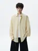 Camisa de Manga Larga para Hombre, Rosa, Transpirable, Lino Dopamina, Chaqueta Ligera de Verano con Protección Solar, Camisa Casual de Seda Helada