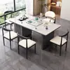 Juego de mesa de té integrado de pizarra minimalista, mesa de té multifuncional de lujo ligero moderno para oficina en casa con sillas, mesa de té para balcón