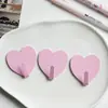Ganchos Adhesivos de Pared con Forma de Corazón Lindos Ganchos Duraderos Soporte de Pared sin Taladro Ganchos Simples para Llaves Paraguas Detrás de la Puerta