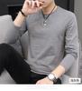 Camiseta de manga larga con cuello en V para hombre, ropa interior blanca de otoño e invierno, moda masculina, 2021