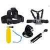 Set de accesorios gopro accesorios para cámara de deportes al aire libre correa de pecho gopro correa para la cabeza con tres cabezales de goma accesorios para montar al aire libre