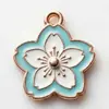 Colgantes de aleación con flor hecha a mano DIY transfronterizos con esmalte para pulseras, collares, llaveros y pendientes