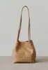 Bolsa de monofilamento tecida à mão de nicho transfronteiriça coreana, bolsa de balde de grande capacidade para o dia a dia, bolsa de ombro simples e versátil