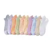 Meias Femininas Respiráveis Cor Sólida Malha Fina Estilo Coreano Meias Curtas Vazadas Absorventes de Suor Fabricante de Meias de Algodão Femininas Venda por Atacado Dropshipping