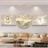 Colgante de Pared de Fondo para Sofá Pintor y Significado de Riqueza Tríptico Moderno de Lujo Ligero Pintura Decorativa Atmosférica de Gama Alta para Sala de Estar