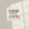 T057 Uñas Portátiles para Escaleras Cortas con Lazo Rosa 30 Piezas Dulce Suave Puro Deseo Hada Francesas Puntas de Uñas de Cristal Fábrica