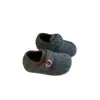 Zapatos Casuales de Algodón con Velcro para Mujer 2026 Otoño/Invierno Retro Francés Hebilla Simple de Caña Baja Zapatos Peludos Engrosados con Terciopelo